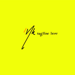 Mk handwritten logo for identity yellow background