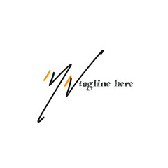 Mn handwritten logo for identity white background