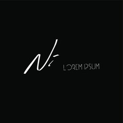 Ni handwritten logo for identity black background