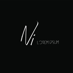 Ni handwritten logo for identity black background