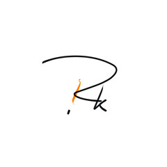 Rk handwritten logo for identity white background