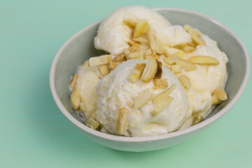 fresh almond ice cream scoops