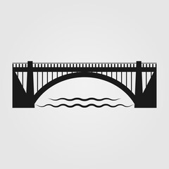 Bridge over the river or sea icon. Transport bridge symbol. Logo design element.