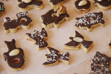 baking and decorating of christmas cookies  in czech republic