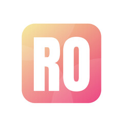 RO Letter Logo Design With Simple style