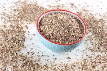 Seeds of a milk thistle with flowers (Silybum marianum, Scotch Thistle, Marian thistle )