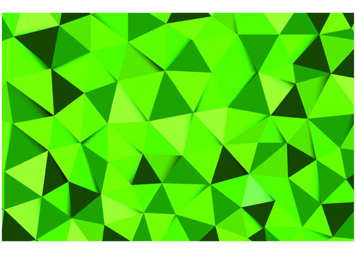 Low poly illustration, Several shades of green vectors blend together for backgrounds. Polygon design pattern. low polygon background. Green triangle mosaic background. Creative design template.