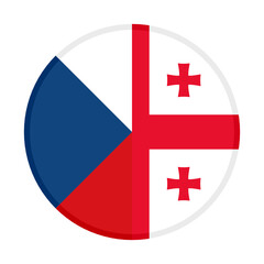Obraz premium round icon with czech republic and georgia flags 