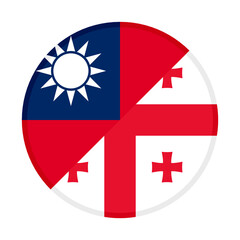 round icon with taiwan and georgia flags	
