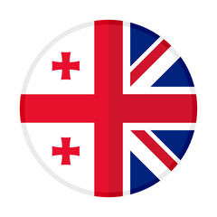 round icon with georgia and united kingdom flags	
