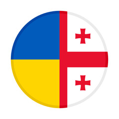 Obraz premium round icon with ukraine and georgia flags. vector illustration isolated on whtie background 