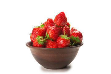 Strawberry. Fresh berries macro. Isolated on white.