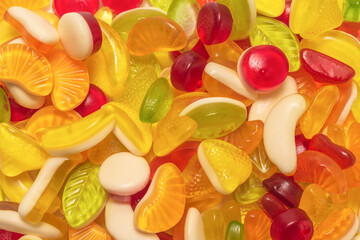 Assorted tasty gummy candies.