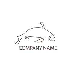 Fototapeta premium dolphin logo simple single line design illustration vector template
