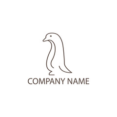 Fototapeta premium Penguin logo simple line illustration design template vector