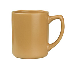 Tasse marron vide vide pour café ou thé isolé sur fond blanc