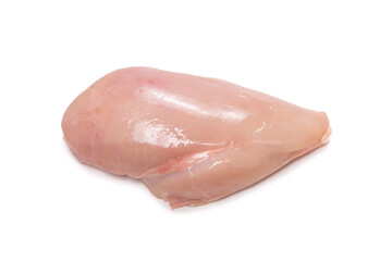 Raw chicken fillet isolated on white background.