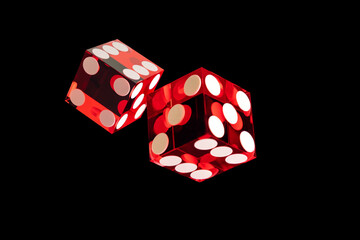 Two Casino red vraps dice