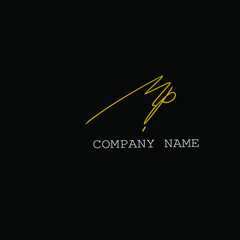 Mp handwritten logo for identity