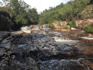 waterfall in the mountains