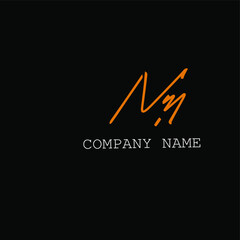 Nn handwritten logo for identity