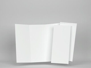 Blank trifold brochure mockup