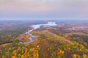 Aerial landscape of Belarus