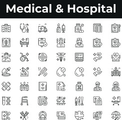 Medical and hospital (helthcare) icon set