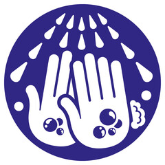 Pictogram icon washing and sanitizing hands. Ideal for prevention and health campaigns