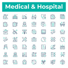 Medical and hospital (helthcare) icon set