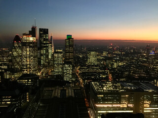 City of London skyline at dusk