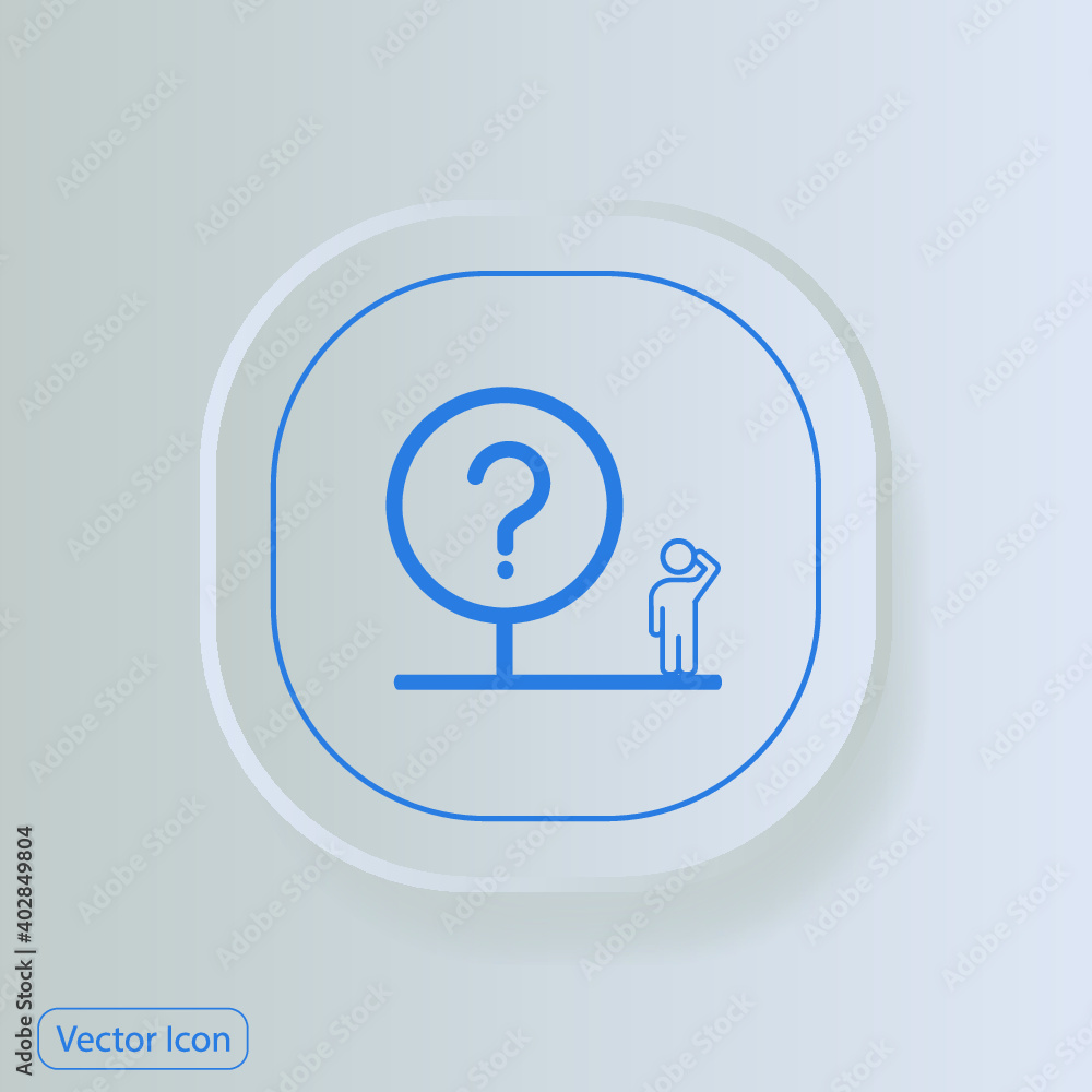 Poster problems concept line on square grey internet button original illustration