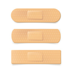 Realistic illustration of plaster bandage. Medical band. Vector