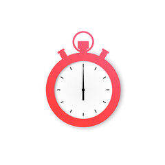 Stopwatch. Retro stopwatch icon in flat style. Vector illustration isolated on white