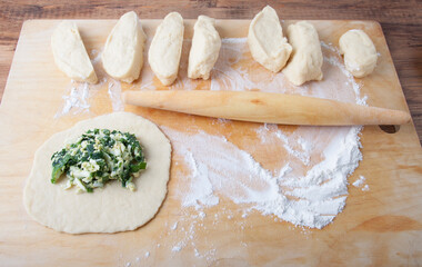  Forming pies stuffed