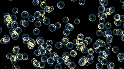 bubble color 3d render