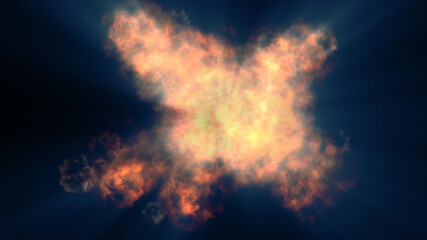 fire flame explosion in space