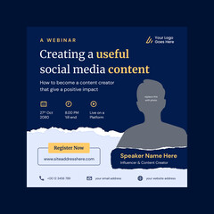webinar poster design template vector