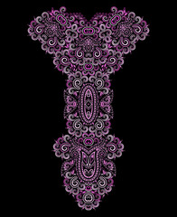 Neckline ethnic design. Floral colorful traditional pattern. Vector print with decorative elements for embroidery, for women's clothing.