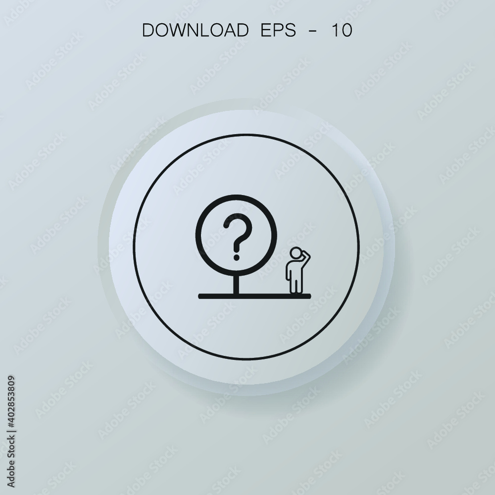 Poster problems concept line in circle.problems symbol on grey background