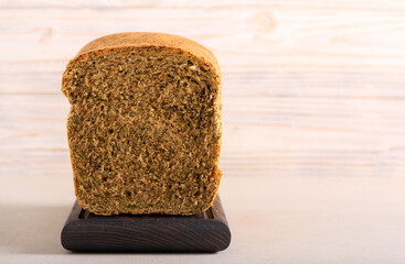 Homemade herbal whole meal bread loaf