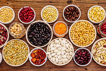 Assorted different types of beans