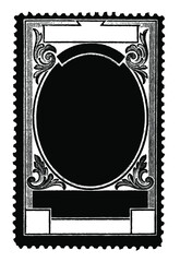 Isolated postage stamp border isolated with copy space. Black on white background. Vector