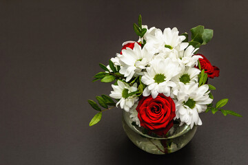 Bouquet of fresh flowers for Valentine's day or Wedding
