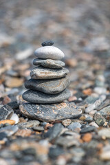 stack of stones, pebbles on the beach
