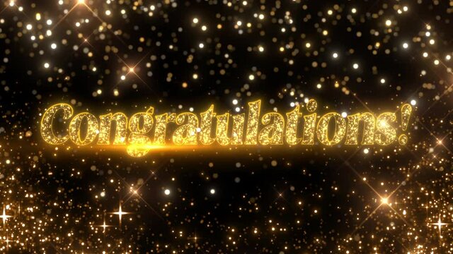 golden text congratulations cinematic video