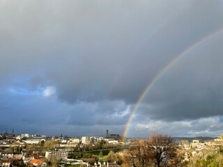 Double arc-en-ciel sur Limoges en hiver