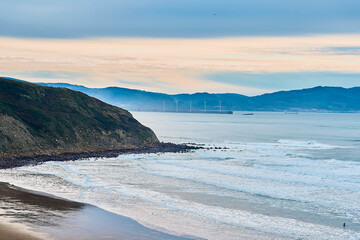 Fototapeta premium landscape of the sea and cliff in the north of spain. sopelana