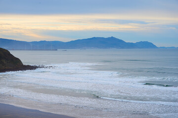 landscape of the sea and cliff in the north of spain. sopelana