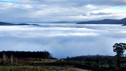 clouds over the mountains